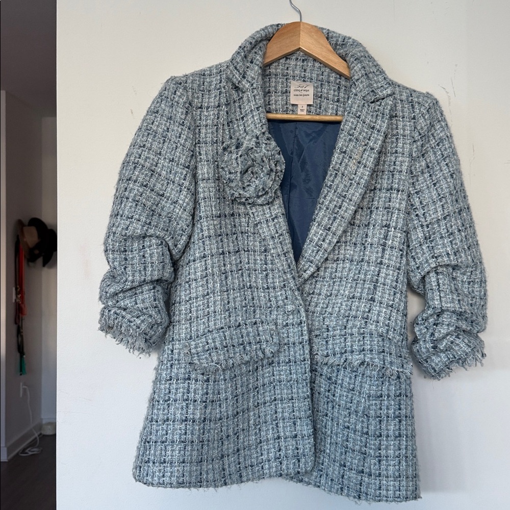 Cinq à Sept Blue Tweed Jacket